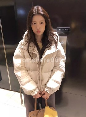 现货速发韩国东大门代购Erume2025秋冬新款简约百搭连帽羽绒服