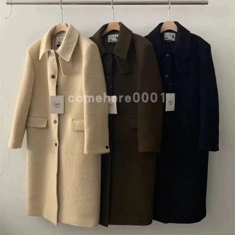 现货速发韩国东大门代购overtake2025冬季新款翻领单排扣毛呢大衣