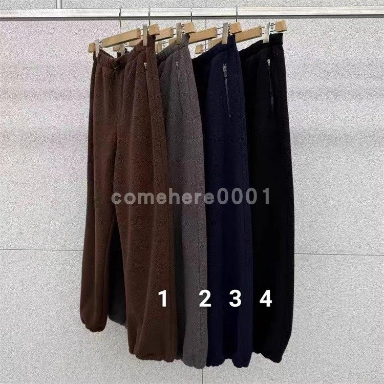 现货速发韩国东大门代购AT2025冬季新款简约摇粒绒拉链口袋卫裤女