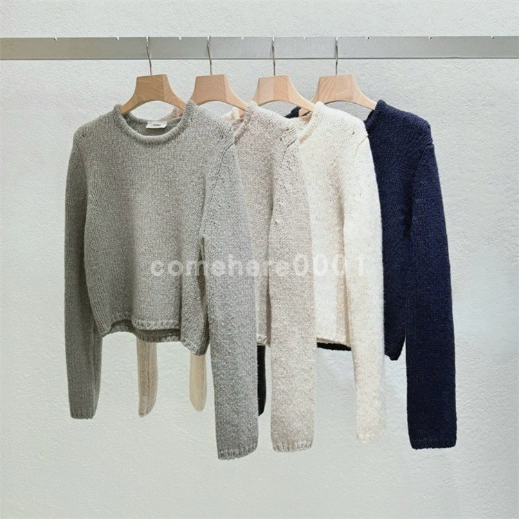 现货速发韩国东大门代购statement2025秋季新款慵懒纯色针织衫
