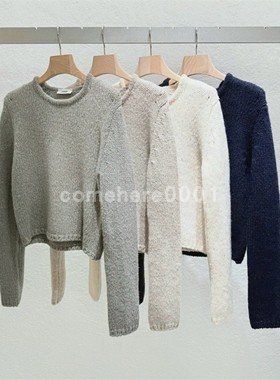 现货速发韩国东大门代购statement2025秋季新款慵懒纯色针织衫