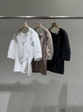 现货速发韩国东大门代购statement2025夏季新款透气薄短袖衬衫