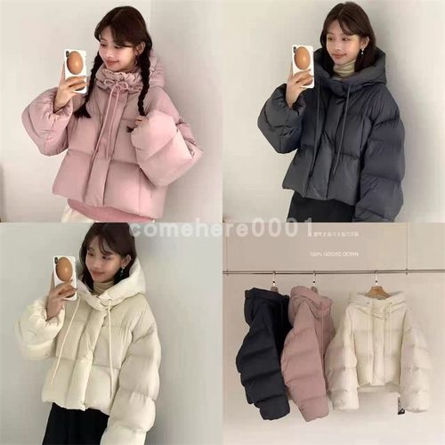 现货速发韩国东大门代购egg2025冬新款简约设计感保暖连帽羽绒服