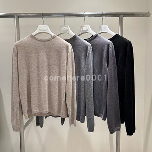 现货速发韩国东大门代购masculine2025秋季新款纯色圆领羊毛毛衣