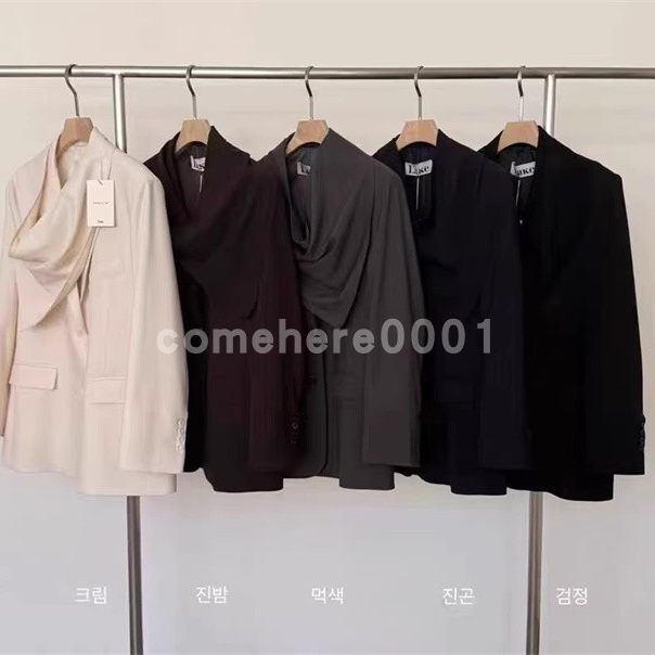 韩国东大门代购LAKE-A2025秋季新款纯色V领通勤单排扣西装外套