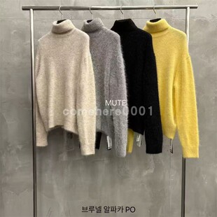 现货速发韩国东大门代购mute2025冬季新款软糯羊毛高领针织毛衣