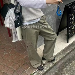 现货速发韩国东大门代购Creamvilla2025秋季新款潮流口袋休闲裤