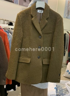 现货速发韩国东大门代购better2025冬新款复古单排扣毛呢西装外套