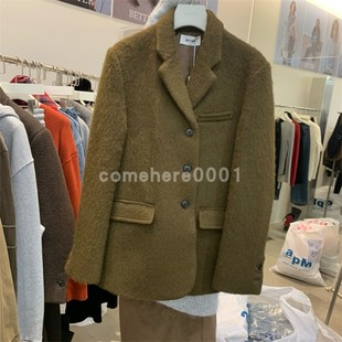 外套 复古单排扣毛呢西装 现货速发韩国东大门代购 better2025冬新款