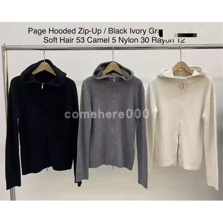 现货速发韩国东大门代购mohhe2025秋冬新款个性连帽拉链针织开衫