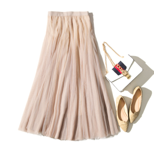 显瘦 修身 松紧高腰蓬蓬大摆多层网纱A字半裙 收腹立裁 梦幻仙美