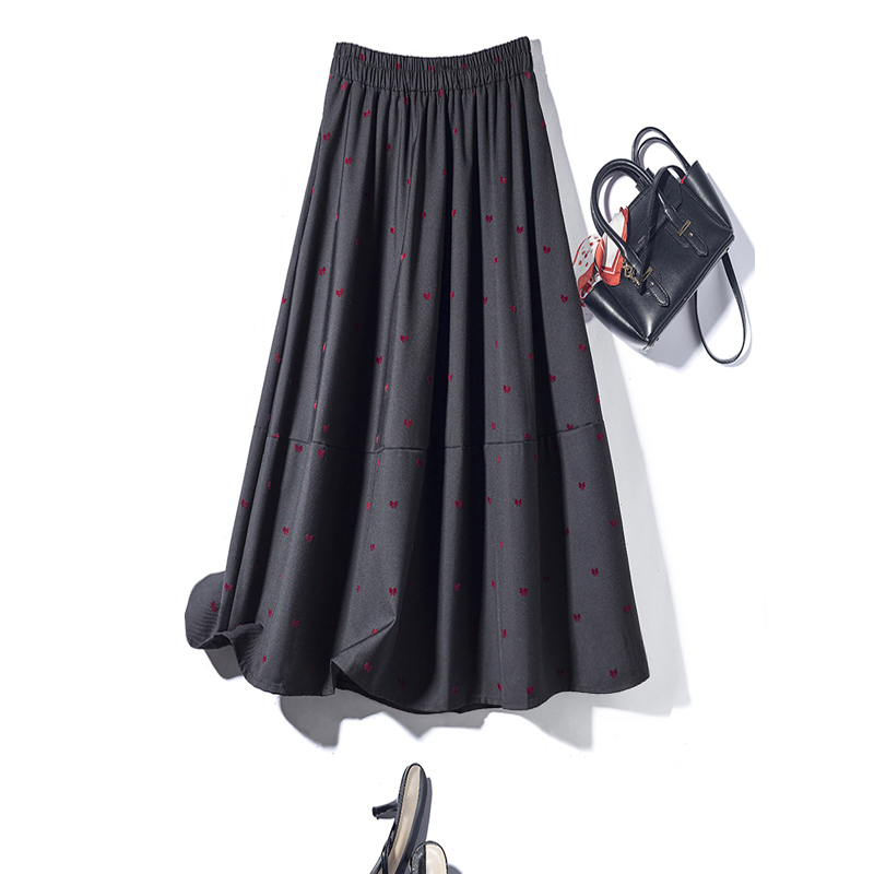 小蝴蝶节植绒印花A字半裙