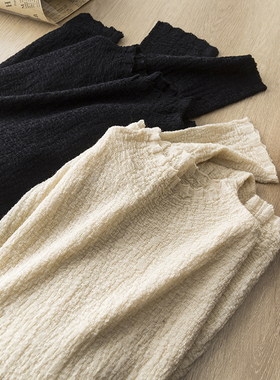 神仙打底 重工浮雕肌理感提花软糯Q弹60支羊毛烟管领针织打底衫女