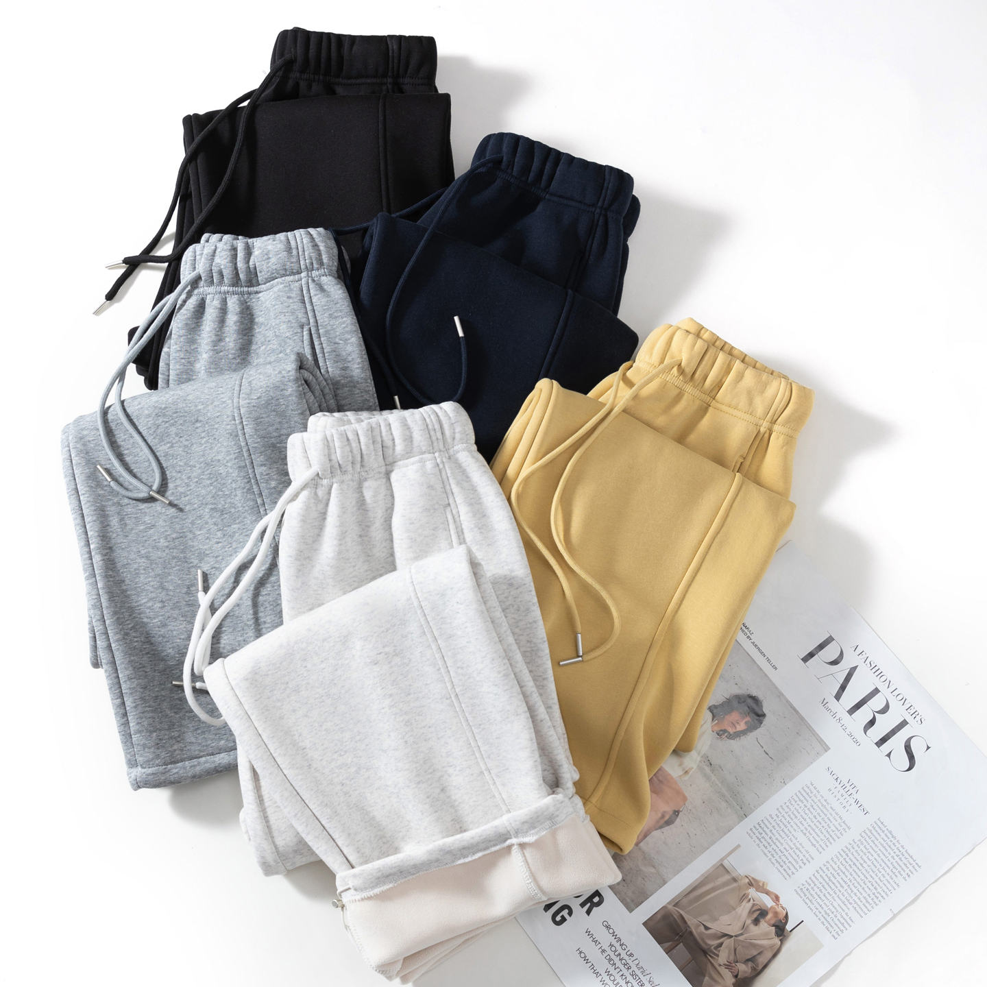 可两穿加绒加厚宽松直筒长裤卫裤