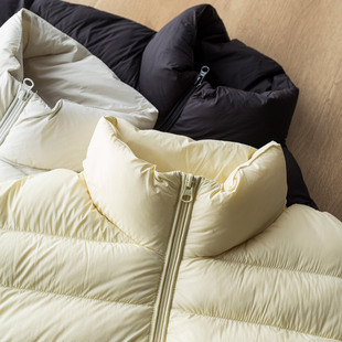 棉花糖，年轻~实穿~好搭配！可朔源90白鸭绒立领短款面包服羽绒服