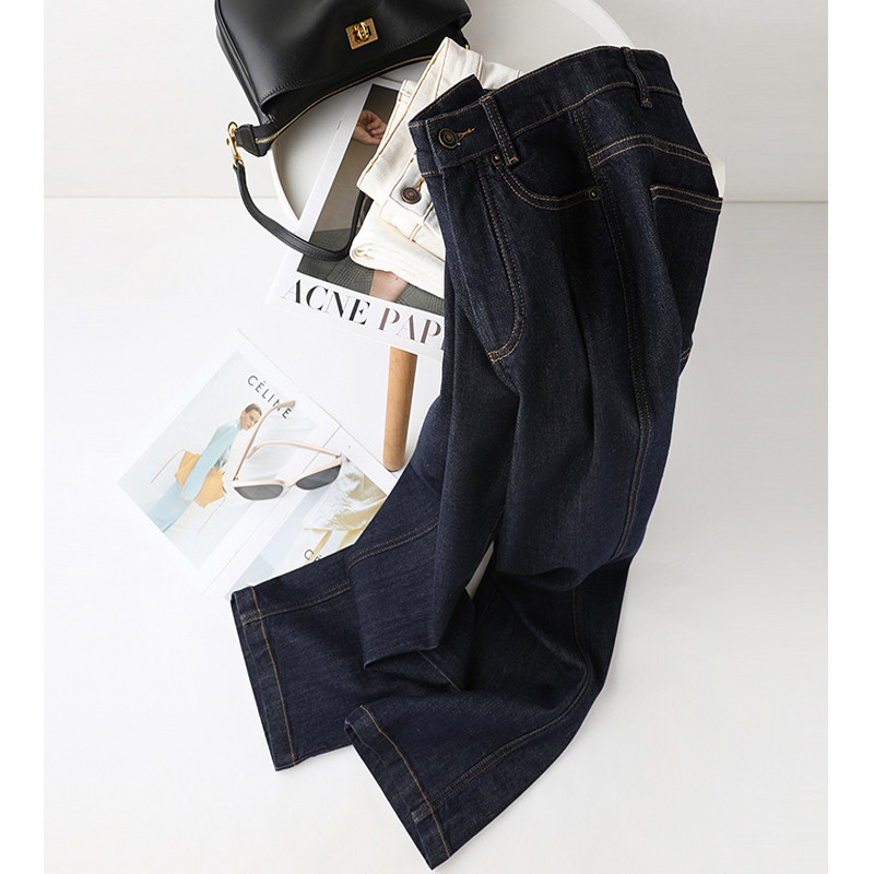 轻松穿出筷子腿！复古摩登立体裁剪竹纤维高腰显瘦窄版直筒牛仔裤,女装/女士精品,牛仔裤,淘宝优惠券,粉丝福利购,淘宝优惠卷