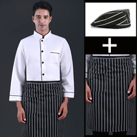 Белый лонгслив, шапка, фартук