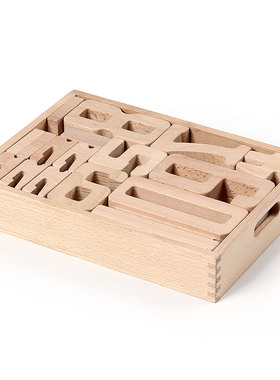 蒙氏婴儿童大颗粒榉木数字积木叠叠乐幼数学启蒙早教益智玩具教具