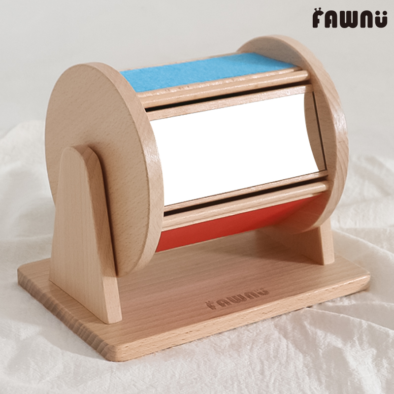 FAWNU蒙氏教具纺织鼓全实木榉木