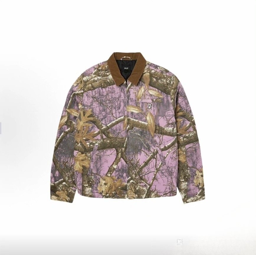 HUF x Realtree 美潮滑板樹紋迷彩粉紫色迷彩夾克外套 卡哈特J97