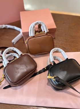 mini真皮可爱保龄球女包2025新款迷你单肩手提斜挎包百搭款挂饰包