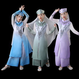 幼儿园女童回族民族演出服儿童少数民族表演服装回族舞台表演服装