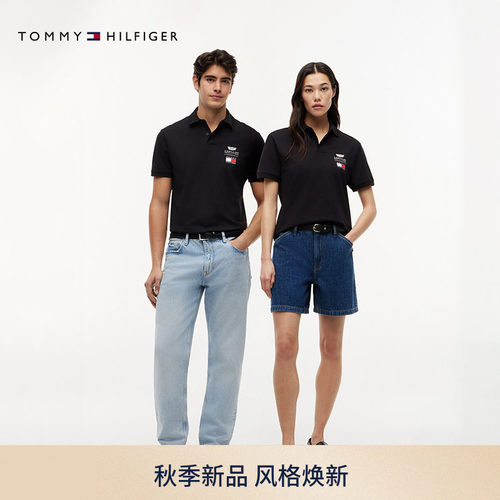 Tommy男装潮流印花赛车短袖POLO