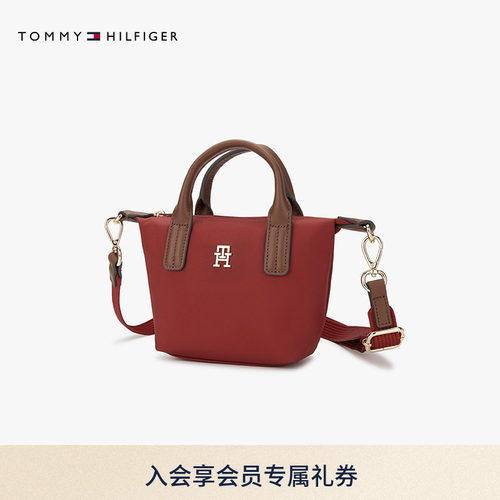 Tommy女装金属字母斜挎托特包