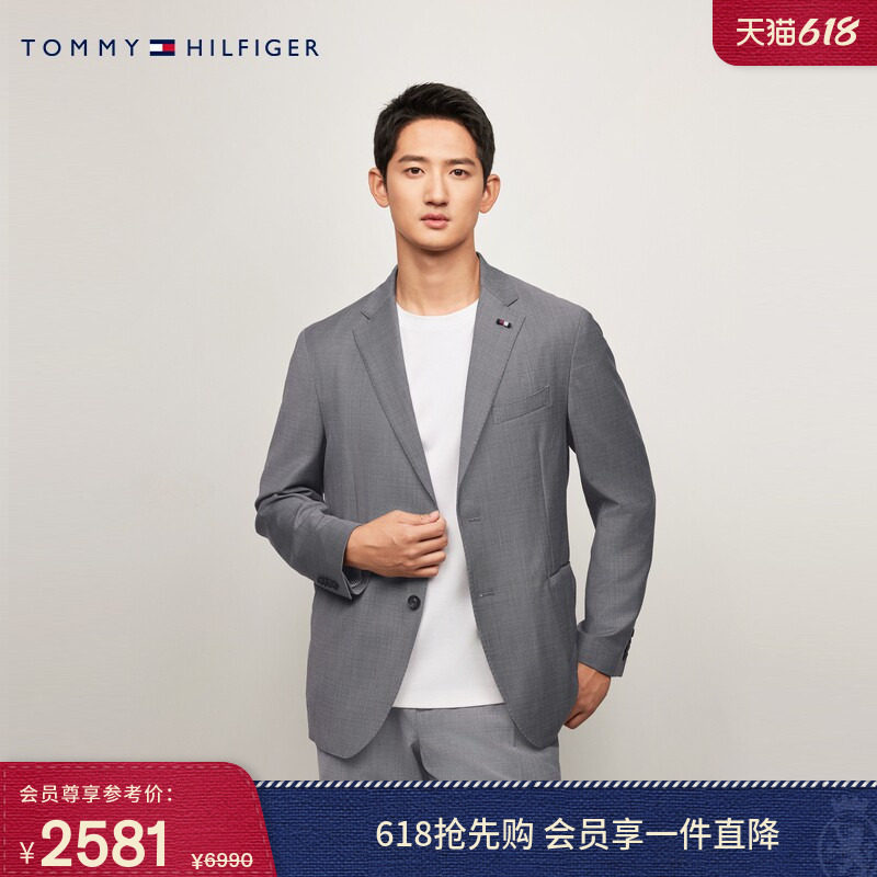 Tommy LARDINI春夏男装羊毛混纺手工制修身商务西装西服西裤套装
