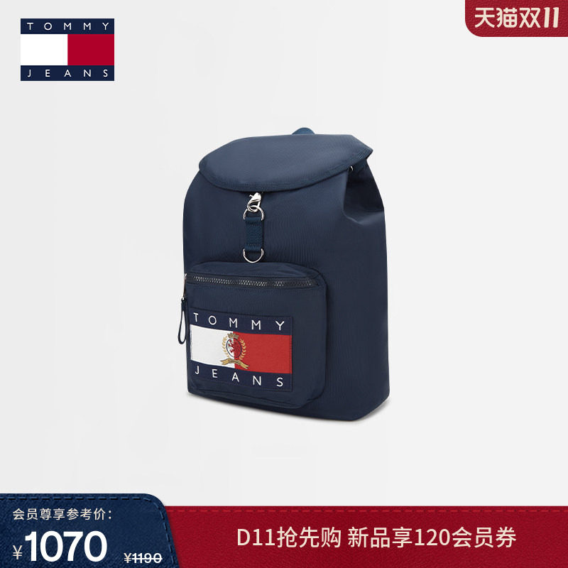 Tommy男装徽章刺绣大容量双肩包