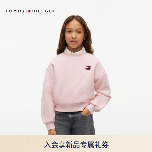 Tommy童装女旗标刺绣宽松卫衣