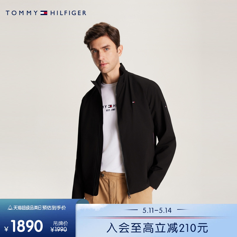 Tommy男装镶边口袋立领休闲夹克