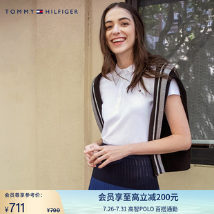 POLO衫 Tommy夏季 显瘦短袖 女装 36661 珠地棉通勤小绣标五粒扣修身