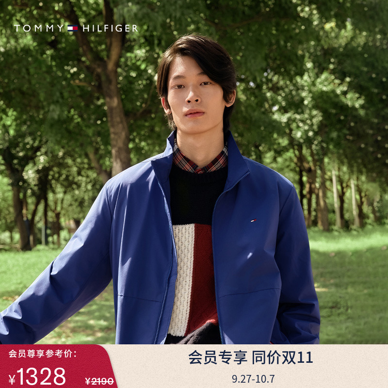 Tommy男装镶边口袋立领休闲夹克