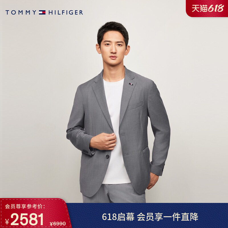 Tommy LARDINI春夏男装羊毛混纺手工制修身商务西装西服西裤套装
