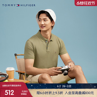 34738 Tommy24春夏男珠地网眼印花门襟度假T恤POLO衫 透气舒适