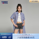 美式 外套连衣裙DW0DW15186 纯棉府绸条纹刺绣宽松衬衫 女装 Tommy