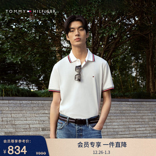 T恤镶边翻领POLO衫 透气珠地网眼休闲通勤短袖 男装 Tommy25秋冬新款