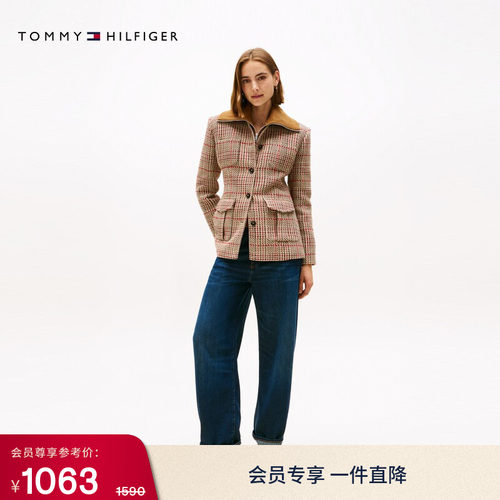 Tommy女莱赛尔混纺弯刀裤牛仔裤