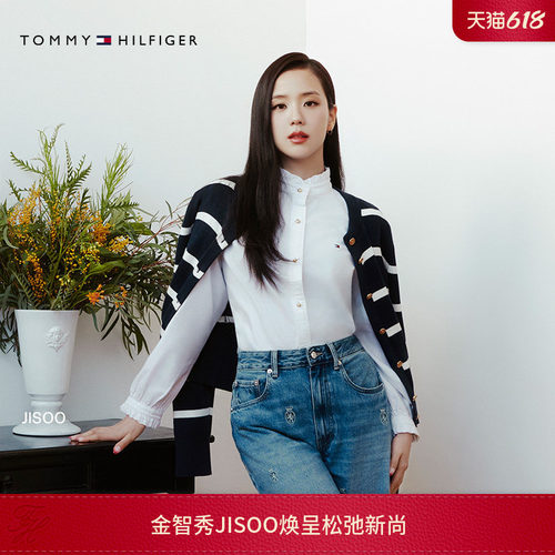 Tommy女装纯棉复古荷叶边衬衫
