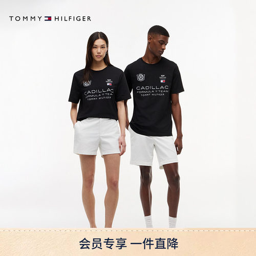 Tommy男装纯棉赛车印花运动短袖