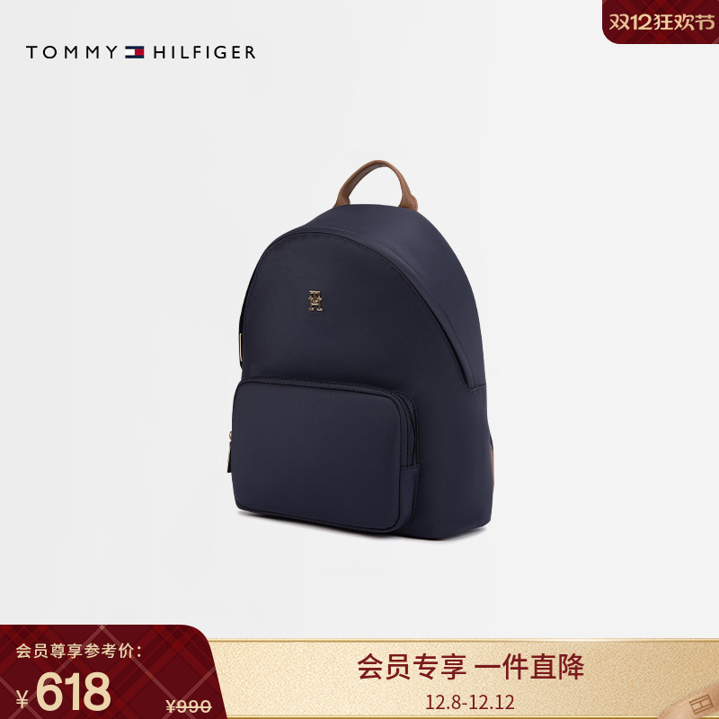 Tommy女装字母大容量双肩背提包
