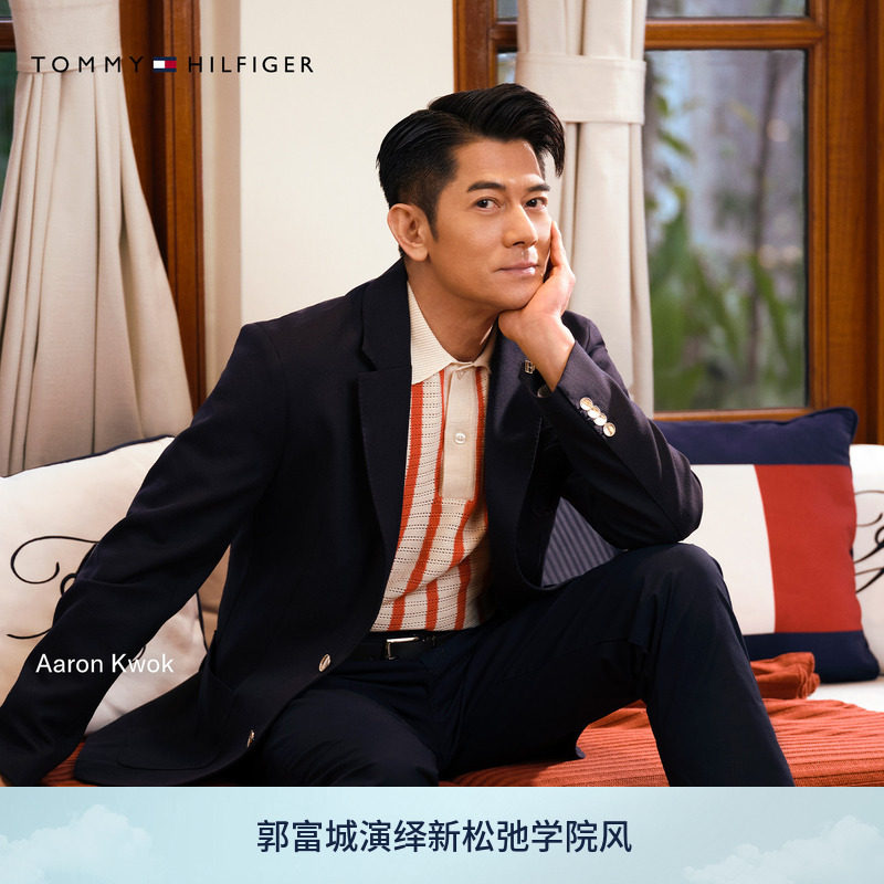【郭富城同款】Tommy26春夏男装纯棉镂空肌理宽松短袖POLO针织衫