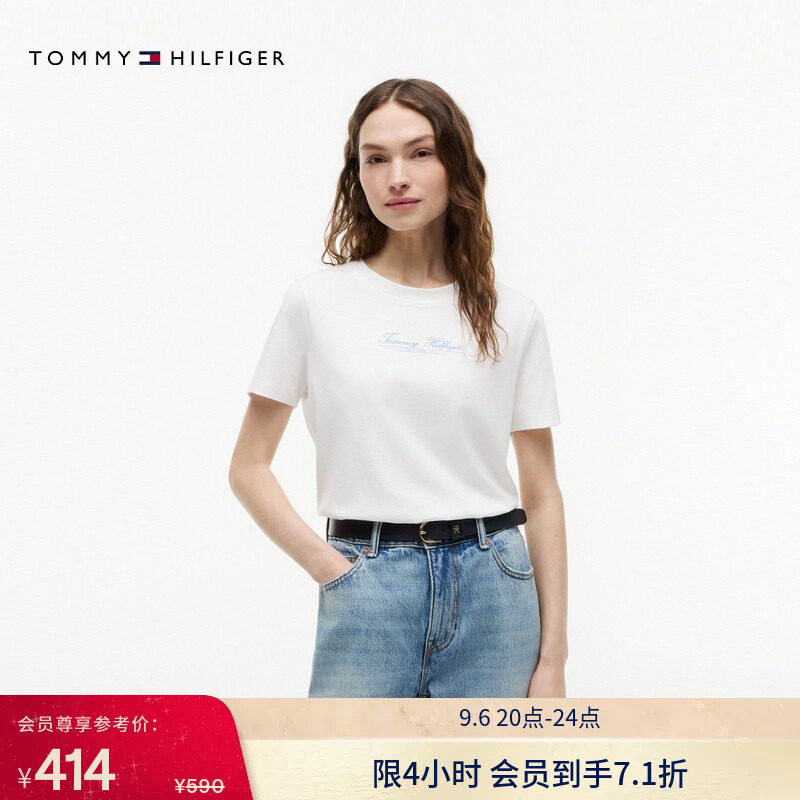 Tommy女装轻薄纯棉印花短袖T恤图片