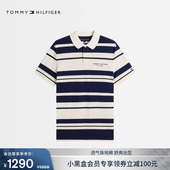 T恤POLO衫 Tommy26春夏新款 休闲复古拼色条纹短袖 珠地棉美式 男装