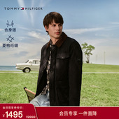 Tommy秋冬男巴恩风灯芯绒翻领棉服夹克外套节日礼物 菱格绗缝