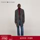 Tommy秋冬男装 翻领毛呢大衣外套 羊毛混纺人字纹商务休闲中长款