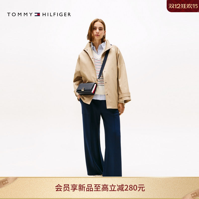 Tommy女装莫代尔混纺直筒针织裤