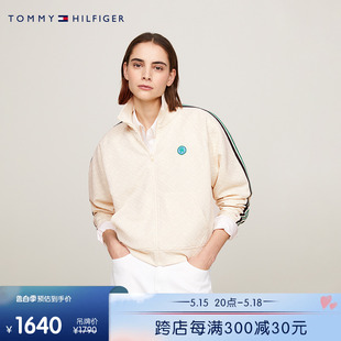 暗纹提花毛巾布宽松拉链开衫 Tommy 24新款 春夏女装 运动卫衣41500