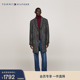 Tommy秋冬男装 翻领毛呢大衣外套 羊毛混纺人字纹商务休闲中长款